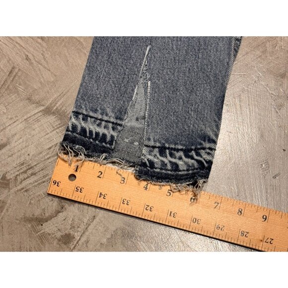 LAMBERT / Levis Up-Cycled Distressed Re-Purposed Lambert Womens Jeans 26 Blue De - Picture 12 of 12